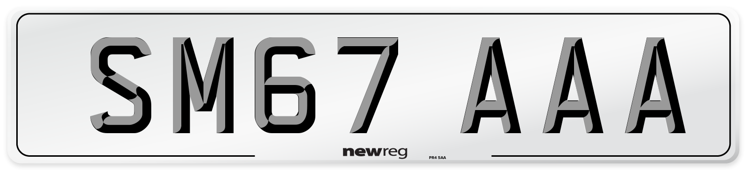 SM67 AAA Number Plate from New Reg